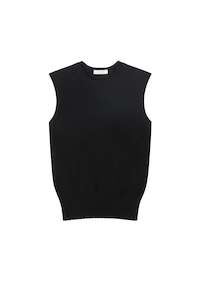 Burns Knit Vest In Black, Drop 9