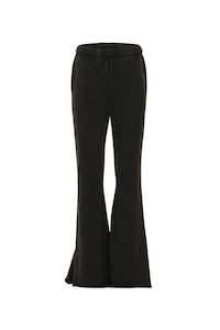 Womens Trousers: HEAVY FLARE IN WASHED BLACK,UNIFORM 6