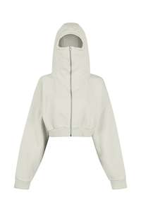 Womens Sweatshirts: CROPPED FULL ZIP IN RICE, UNIFORM 6