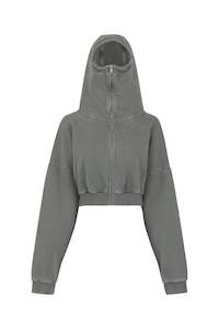 Womens Sweatshirts: CROPPED FULL ZIP IN RHINO,UNIFORM 6