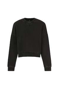 Womens Sweatshirts: BOX CREW IN WASHED BLACK, UNIFORM 6