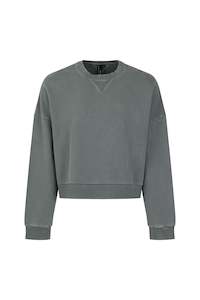 Womens Sweatshirts: BOX CREW IN RHINO,UNIFORM 6