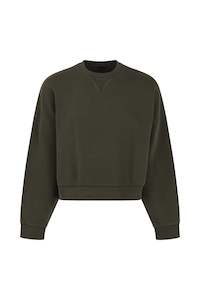 Womens Sweatshirts: BOX CREW IN MILITARY, UNIFORM 6