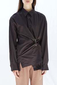 Clicks Shirt In Dark Brown, Aw25