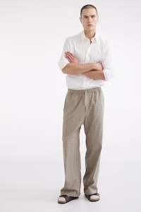 Mens Trousers: DRAWSTRING PANT IN PLAID, S25