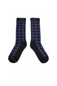 HOUNDSTOOTH SOCKS IN BLACK/BLUE