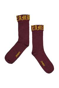 Gothic Sox In Maroon, S23