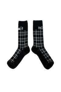 TARTAN SOCKS IN BLACK/THISTLE