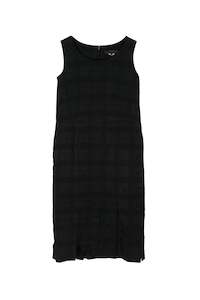 PANEL HEM DETAIL DRESS IN BLACK CHECK, SS24