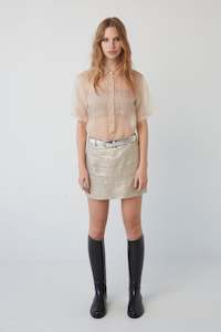 Womens Skirts: GO-GO IN FOILED LINEN, S24