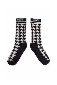 Houndstooth Socks In Black/putty