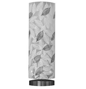 Tall Mahoe Leaf Table Lamp Black and White Silhouette