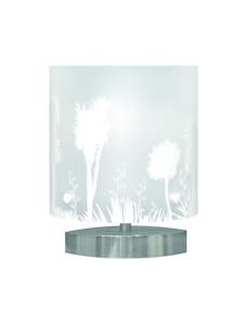 Small Tī kōuka, Cabbage Tree Table Lamp, White Silhouette