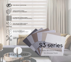 S3 Series Semi Blockout Zebra Blinds - 6 colour options