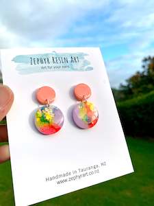 Peach and Glitter Dangles