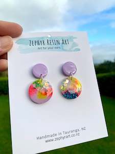 Lilac and Multi Glitter Dangles