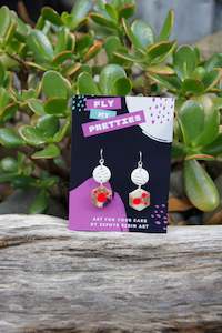 Glitter Hex Clay Hook Earrings