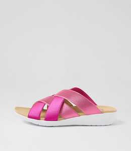 Unoe W Pink Multi Elastic Slides by Ziera at Ziera NZ