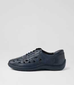 Watkin Xf Navy Leather Sneakers by Ziera at Ziera NZ