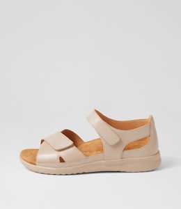 Bronn Xw Almond Leather Sandals by Ziera at Ziera NZ