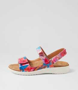 Benji Xw Bright Multi Print Patent Leather Sandals by Ziera at Ziera NZ