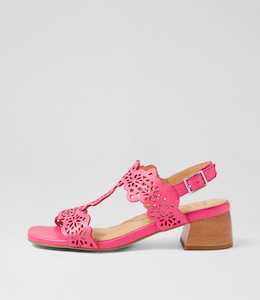 Coachy W Bright Pink Leather Sandals by Ziera at Ziera NZ