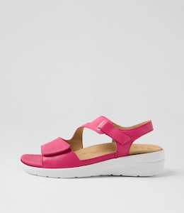 Nila Xw Fuchsia Leather Sandals by Ziera at Ziera NZ