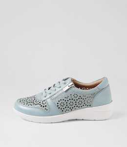 Shoe: Nuse W Denim Leather Sneakers by Ziera at Ziera NZ