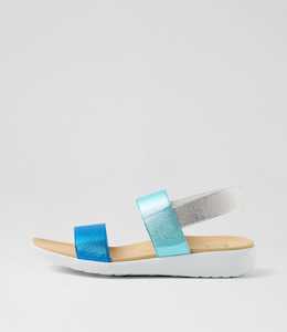 Usaid W Blue Aqua Multi Elastic Sandals by Ziera at Ziera NZ