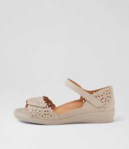 Dusty W Almond Leather Sandals by Ziera at Ziera NZ