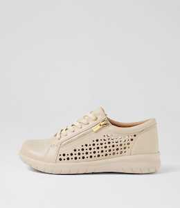 Shovo Xf Almond Leather Sneakers by Ziera at Ziera NZ