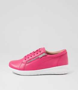 Shoe: Solar Xf Fuchsia Leather Sneakers by Ziera at Ziera NZ