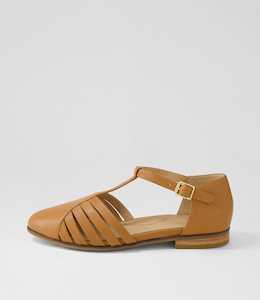 Orvies Xw Dark Tan Leather Flat Shoes by Ziera at Ziera NZ