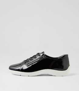 Wemmer Xf Black White Patent Leather Sneakers by Ziera at Ziera NZ