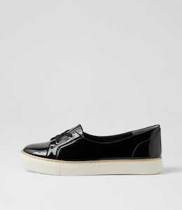 Patrese Xf Black Patent Leather Flat Shoes by Ziera at Ziera NZ