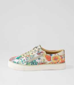 Pamela Xf Spring Garden Pale Gold Leather Sneakers by Ziera at Ziera NZ