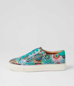 Pamela Xf Bright Patch Light Emerald Leather Sneakers by Ziera at Ziera NZ