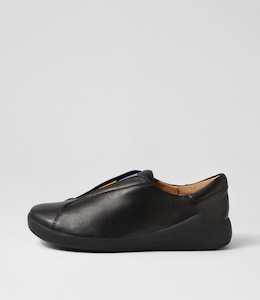 Yass Xw Black Bright Multi Leather Elastic Flat Shoes by Ziera at Ziera NZ