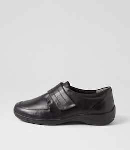 Jullius Xf Black Leather Flat Shoes by Ziera at Ziera NZ