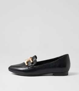 Loopie W Black Leather Loafers by Ziera at Ziera NZ