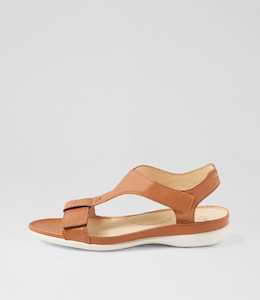 Baosly W Dark Tan Leather Sandals by Ziera at Ziera NZ