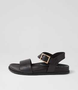 Hammil W Black Leather Sandals by Ziera at Ziera NZ