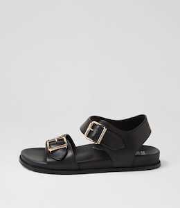 Hastice W Black Leather Sandals by Ziera at Ziera NZ