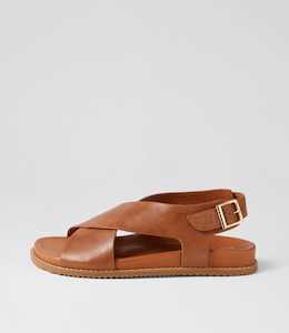 Hanako W Tan Leather Sandals by Ziera at Ziera NZ