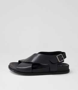 Hanako W Black Leather Sandals by Ziera at Ziera NZ