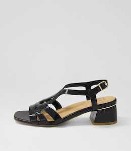 Caracas W Black Patent Leather Sandals by Ziera at Ziera NZ