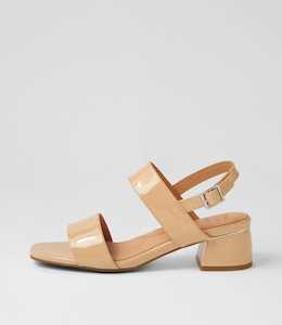 Caitlan W Nude Patent Leather Sandals by Ziera at Ziera NZ