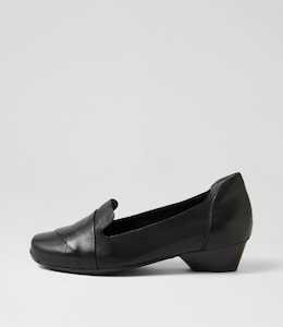 Celyn Xw Black Leather Loafers by Ziera at Ziera NZ