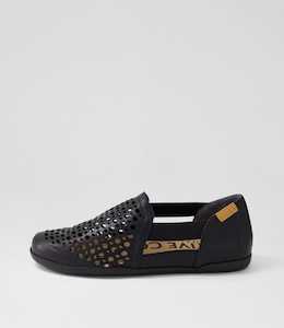 Labiki W Black Tumble Leather Loafers by Ziera at Ziera NZ