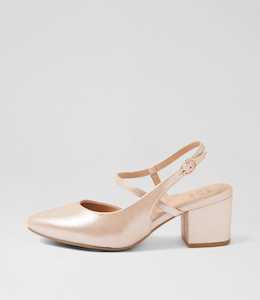 Vitley Xw Nude Shimmer Leather Heels by Ziera at Ziera NZ